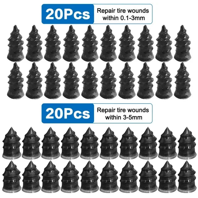 AngShop tire plug kit for cars with 40 black plugs for repairing tire wounds 0.1-5mm