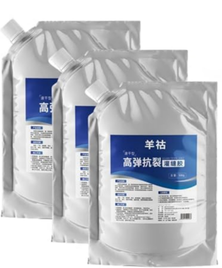 AngShop bag packs of impermeable adhesive for roofs with blue and white labels