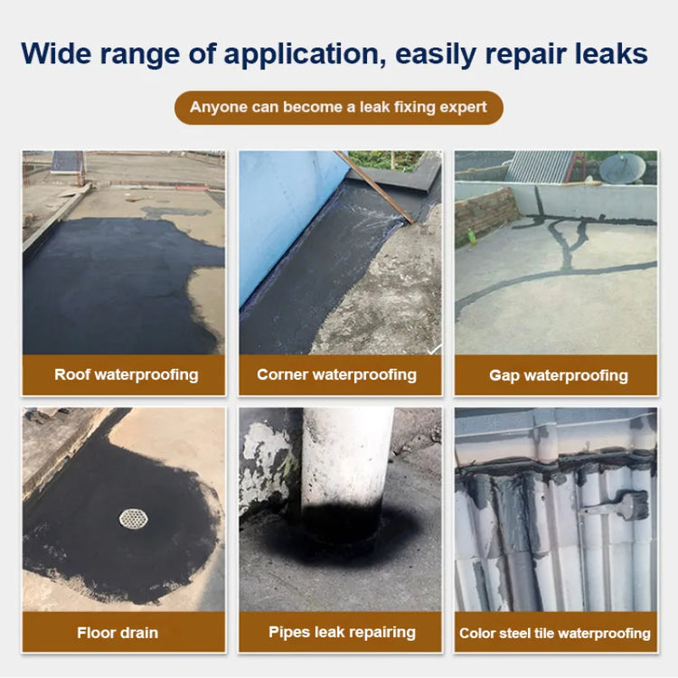 Waterproof roof coating applied on roofs, corners, gaps, floor drains, pipes, and color steel tiles for leak repair