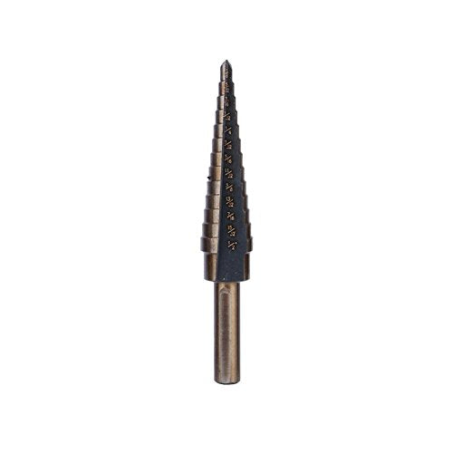 AngShop multi-size step drill bits with graduated cutting edges for precise hole drilling