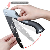 AngShop compact pruning saw with folding blade and ergonomic black handle for easy cutting