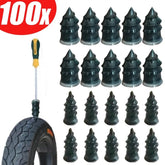 AngShop tire plug kit for cars with 100 black plugs and a yellow black reamer tool for tire repair
