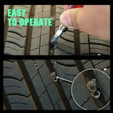 Tire plug kit for cars being used to repair a punctured tire easily with a tool applying plug material