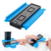 AngShop contour gauge tool with blue pins and black ruler for measuring and copying shapes