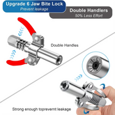 AngShop grease fitting coupler with hose featuring upgrade 6 jaw bite lock and double handles for leakage prevention