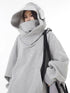 Gray oversized Harajuku fashion hoodie unisex with large hood and scarf-style neckline