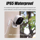 AngShop indoor surveillance camera mounted outdoors showing IP65 waterproof and dustproof features