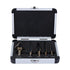 AngShop multi-size step drill bits in a black and silver carrying case with five drill bits