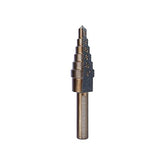 AngShop multi-size step drill bits with engraved size markings for precise drilling