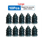 AngShop large puncture repair kit for car tires with 10 black rubber plugs for tire wounds repair