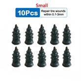 Ten small black tire plugs for puncture repair kit for car tires repairing wounds 0.1 to 3mm