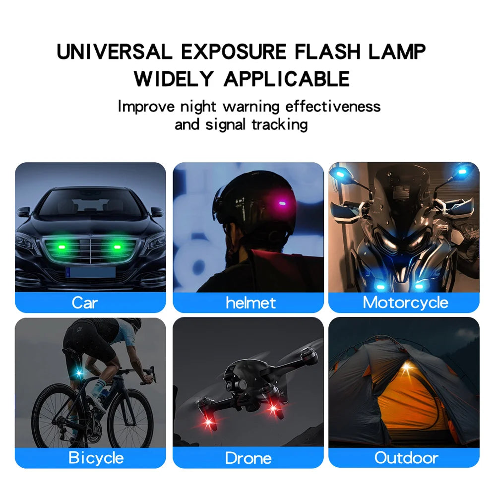 Remote control LED car strips with versatile use on car, helmet, motorcycle, bicycle, drone, and outdoor settings
