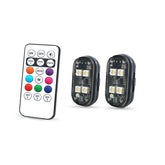 AngShop remote control LED car strips with color-changing remote and dual LED modules