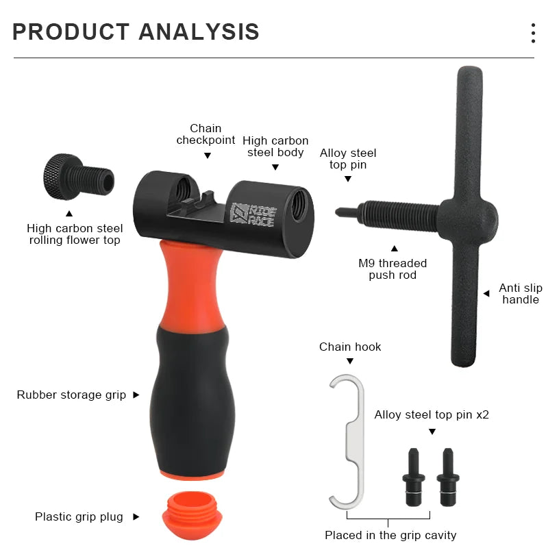 RIDERACE chain link cutter with high carbon steel body rubber grip and anti slip handle by AngShop