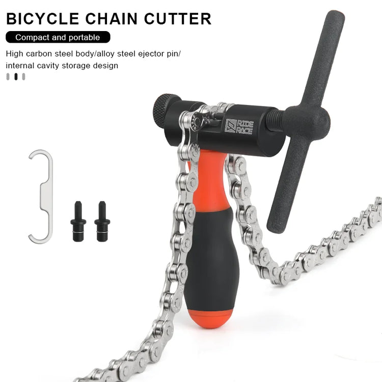 RIDERACE chain link cutter with ergonomic handle and steel body for bicycle chain maintenance