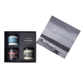 Lemon Athena gourmet salt gift for foodies with three jars of specialty sea salts in black box
